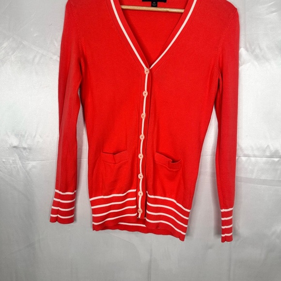 Brook Brothers Orange/Coral V-Neck Cardigan Sweater Size XS - Picture 8 of 10